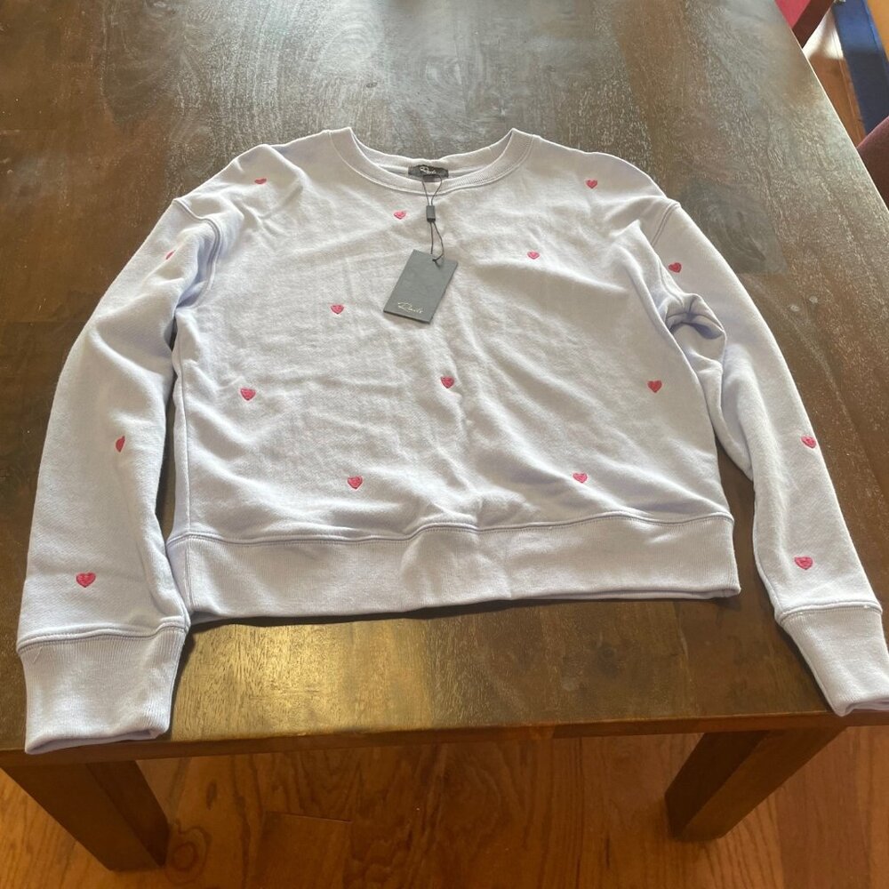Rails blue sweatshirt with embroidered hearts